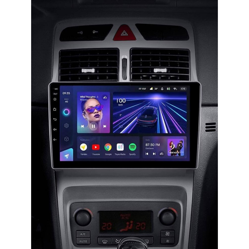 Android head unit Teyes CC3 4+64 Gb Peugeot 307 1 2001-2008 9″
