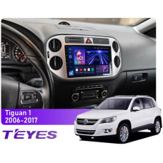 Stacja głośnomówiąca Teyes CC3 4+64 GB Volkswagen Tiguan 1 NF (2006–2017, F2) z obsługą 9-calowego ekranu.