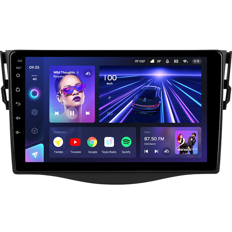 Android head unit Teyes CC3 4+64 Gb Toyota RAV4 3 XA30 2005-2016 (F1) 9″