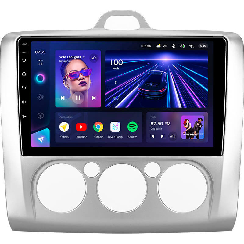 Android head unit Teyes CC3 4+64 Gb Ford Focus 2 (Mk2) 2004-2011 (F1) 9″
