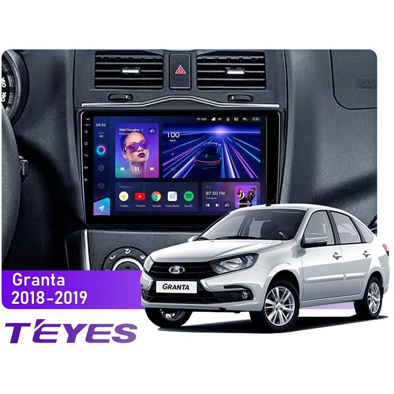 Android head unit Teyes CC3 4+64 Gb LADA Granta Cross 2018-2023 9″