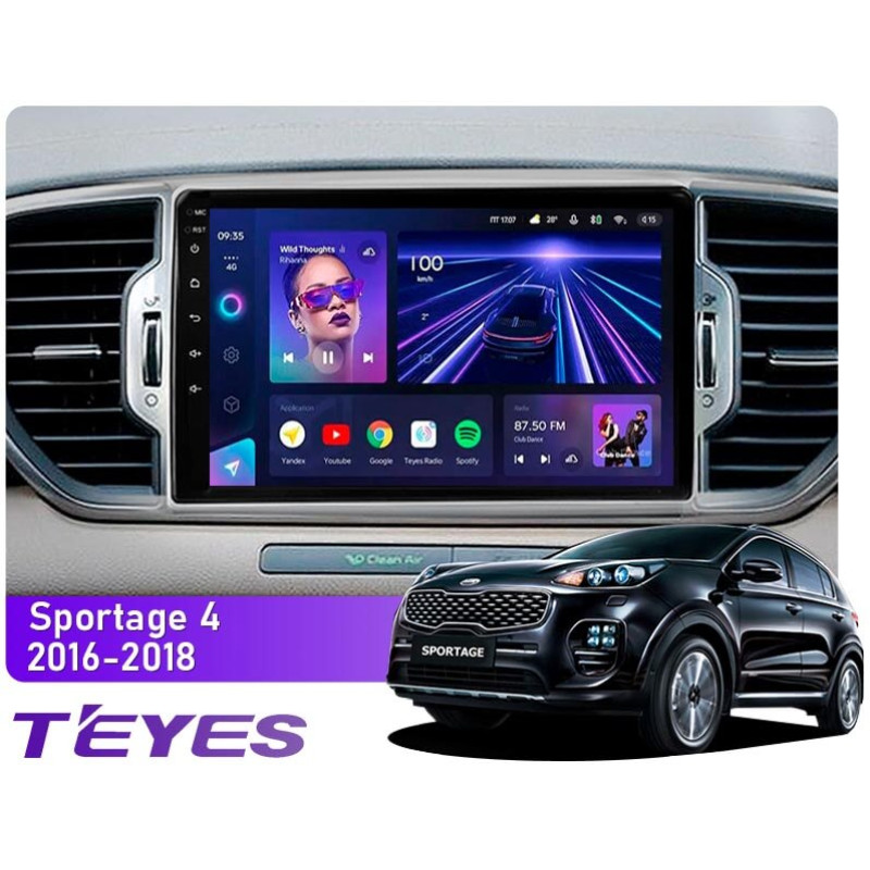 Android head unit Teyes CC3 4+64 Gb Kia Sportage 4 QL 2016-2018 (A) 9″