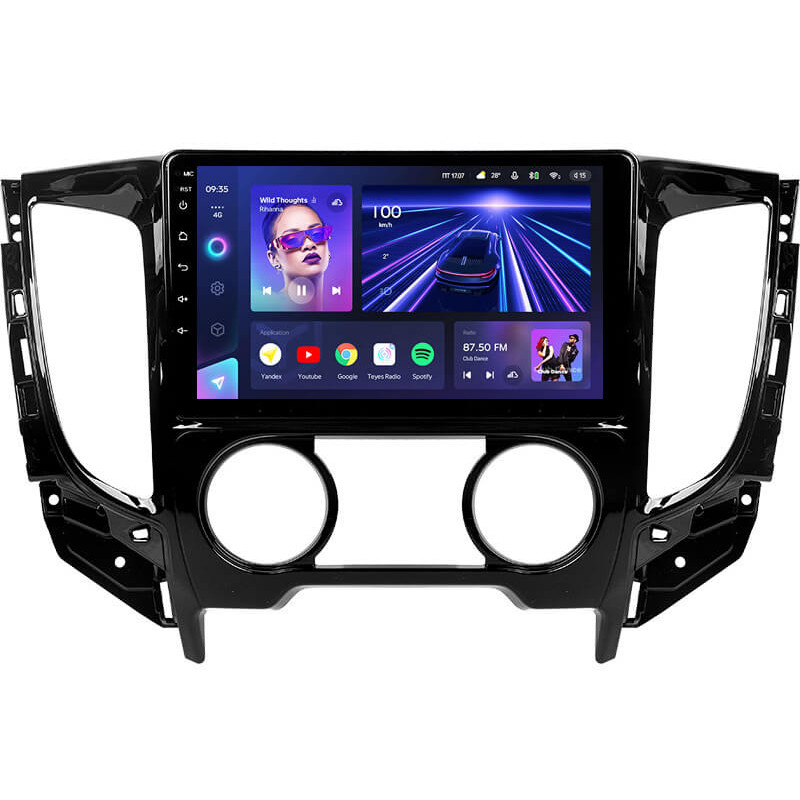 Android head unit Teyes CC3 4+64 Gb Mitsubishi L200 5 2015-2019 Manual air conditioning (F1) 9″