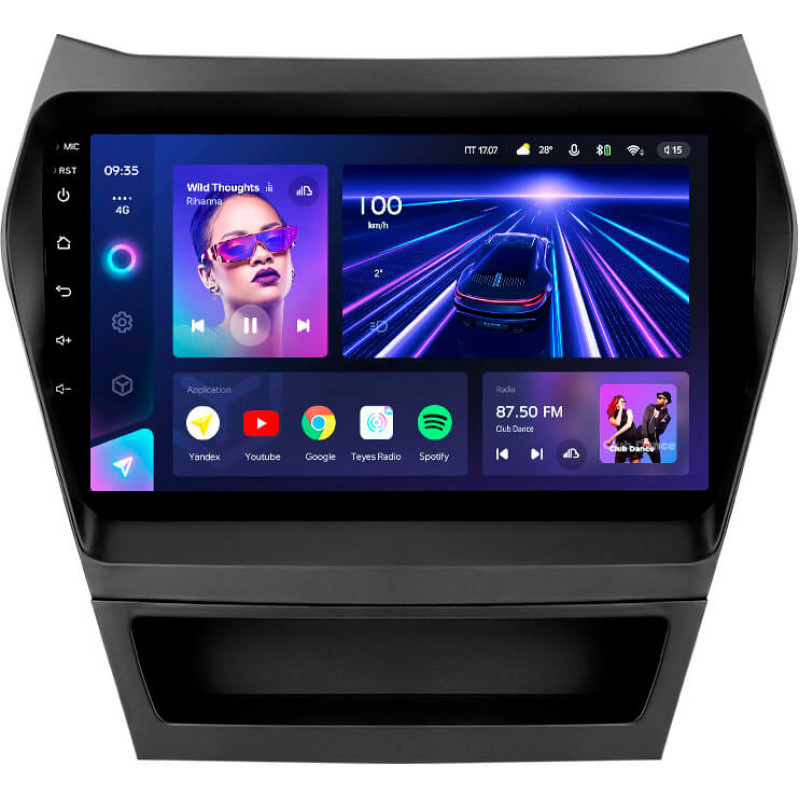 Android head unit Teyes CC3 4+64 Gb Hyundai Santa Fe 3 2013-2016 (A) 9″