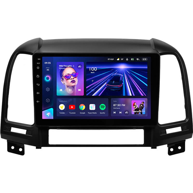 Android head unit Teyes CC3 4+64 Gb Hyundai Santa Fe 2 2006-2012 9″