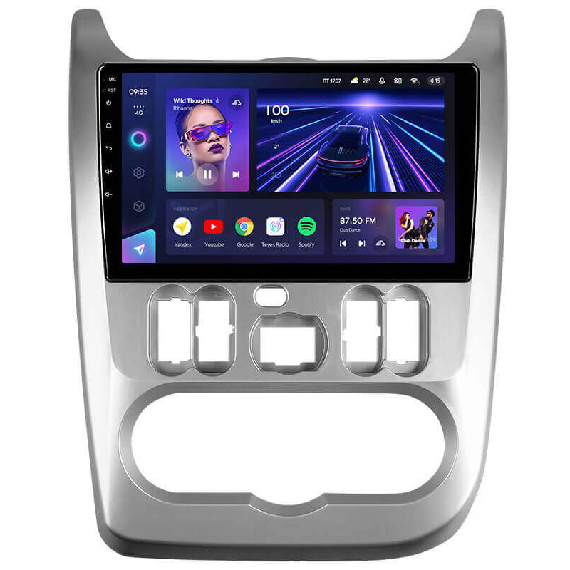 Android head unit Teyes CC3 4+64 Gb Renault Logan 1, Sandero, Dacia, Duster 2009-2017 9″