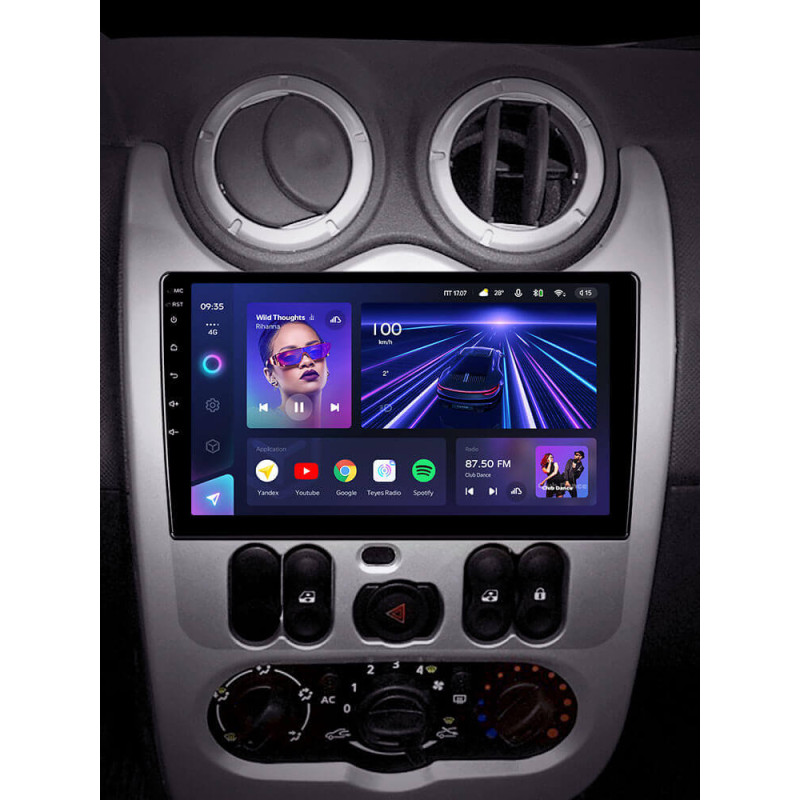 Android head unit Teyes CC3 4+64 Gb Renault Logan 1, Sandero, Dacia, Duster 2009-2017 9″
