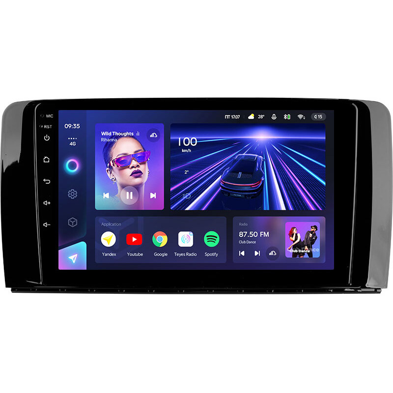 Oryginalna radiomagnetofon Teyes CC3 4+64 GB dla Mercedes-Benz R-Klasy (W251) R280, R300, R320 (2005–2017, kod F1), 9-calowy.