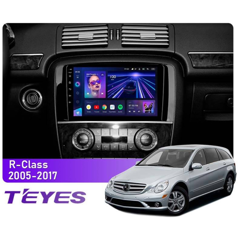Oryginalna radiomagnetofon Teyes CC3 4+64 GB dla Mercedes-Benz R-Klasy (W251) R280, R300, R320 (2005–2017, kod F1), 9-calowy.