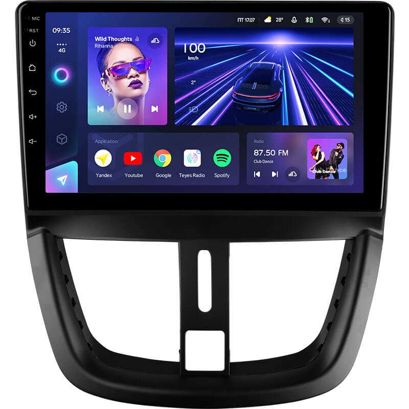 Stacja radiowo-telewizyjna Teyes CC3 4+64 GB do Peugeot 207 (2006–2015), 9-calowa.