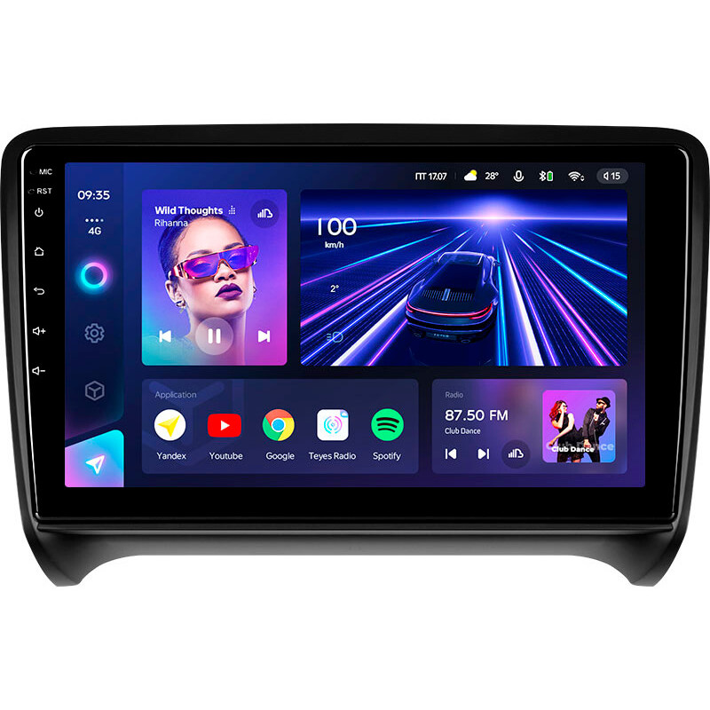 Android head unit Teyes CC3 4+64 Gb Audi TT 2 8J 2006-2014 9″