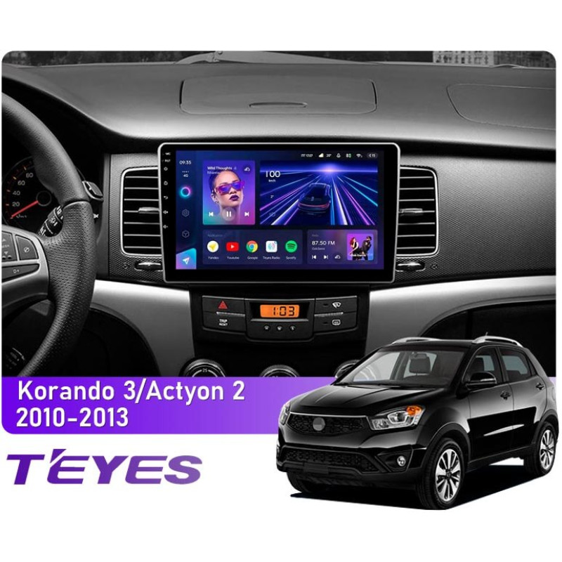 Android head unit Teyes CC3 4+64 Gb SsangYong Korando 3 / Actyon 2 2010-2013 9″