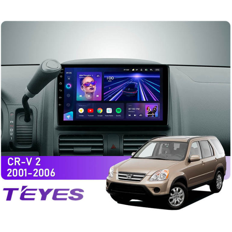 Android head unit Teyes CC3 4+64 Gb Honda CR-V 2 2001-2006 9″