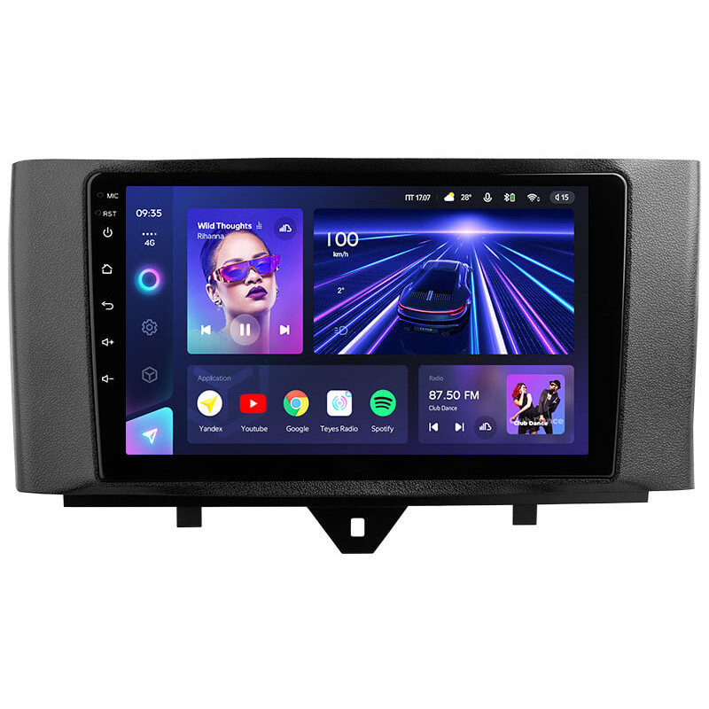 Android head unit Teyes CC3 4+64 Gb Mercedes-Benz Smart Fortwo 2 2010-2015 (F1) 9″