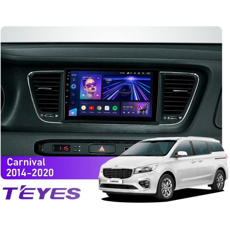 Android head unit Teyes CC3 4+64 Gb Kia Carnival 3 YP 2014-2021 (F1) (B) 9″