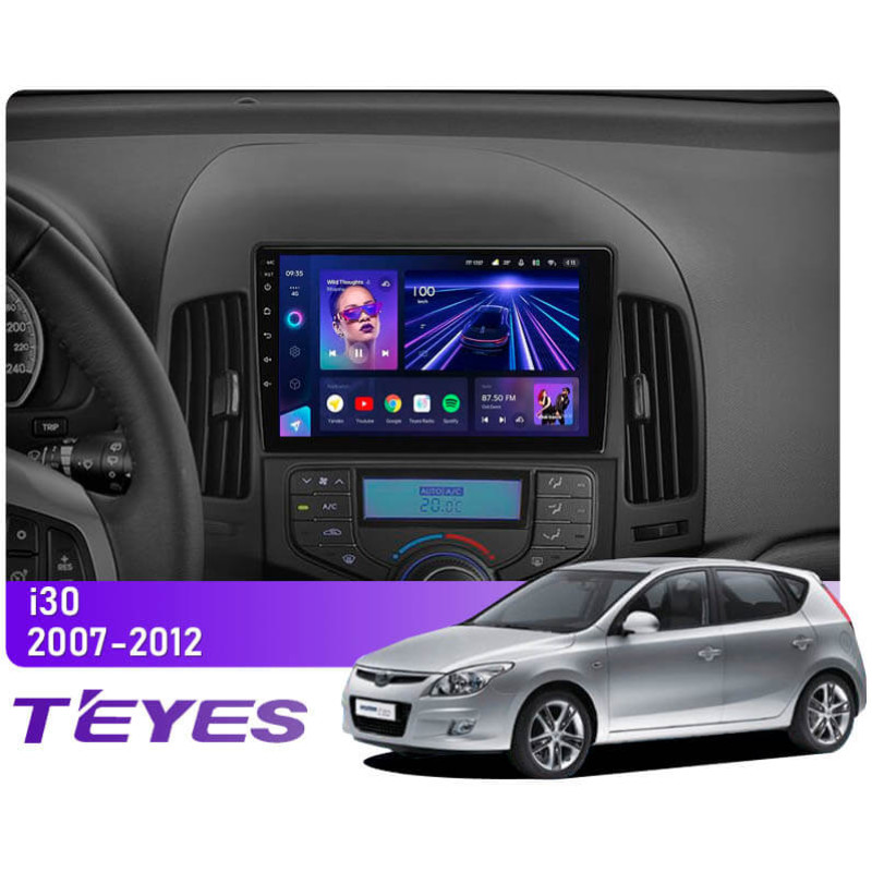 Android head unit Teyes CC3 4+64 Gb Hyundai i30 1 FD 2007-2012 (F2) 9″