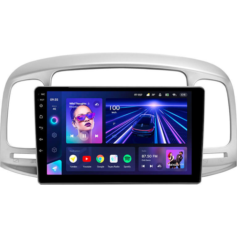 Android head unit Teyes CC3 4+64 Gb Hyundai Accent 3 2006-2011 9″