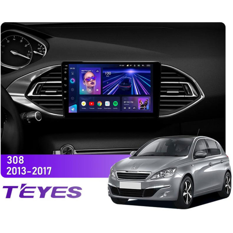 Android head unit Teyes CC3 4+64 Gb Peugeot 308 T9 308S 2013-2017 9″