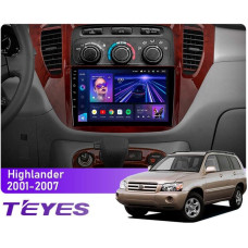 Android head unit Teyes CC3 4+64 Gb Toyota Highlander 1 XU20 2001-2007 9″