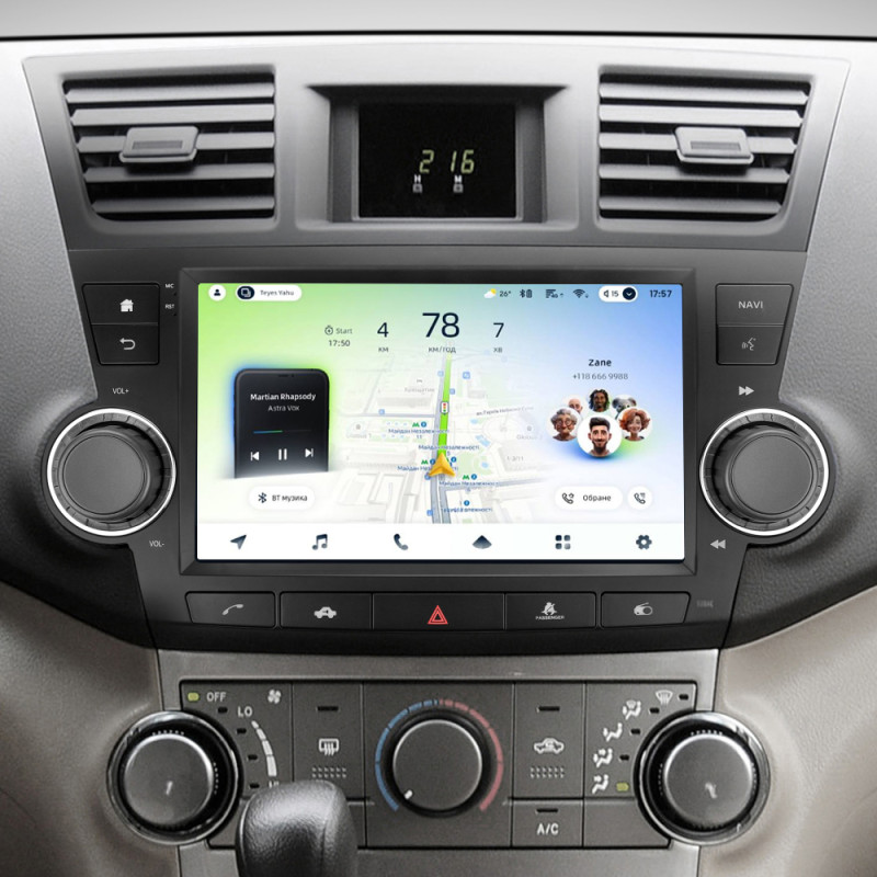 Fahrzeugradio Teyes CC4L 6+64 GB für Toyota Highlander 2 (XU40, Baujahr 2007–2013, F3), 9 Zoll (L2).