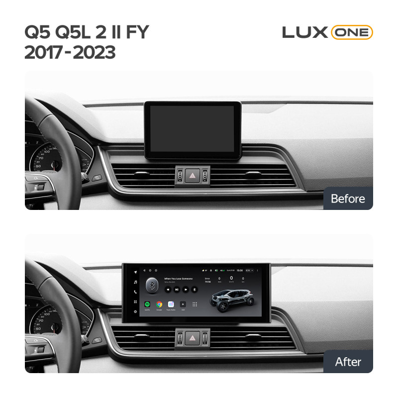 Štátní multimediální systém Teyes LUX ONE 6+128 GB pro Audi Q5/Q5L (FY 2017–2023), 12,3