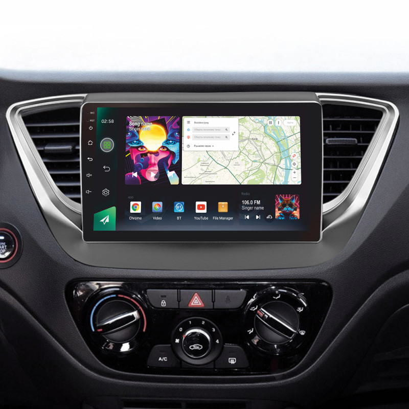 Android head unit SIGMA PRO 9464 ANDROID 12 4+64 Gb 4G DSP Hyundai Solaris 2 2017-2020 (B) 9"
