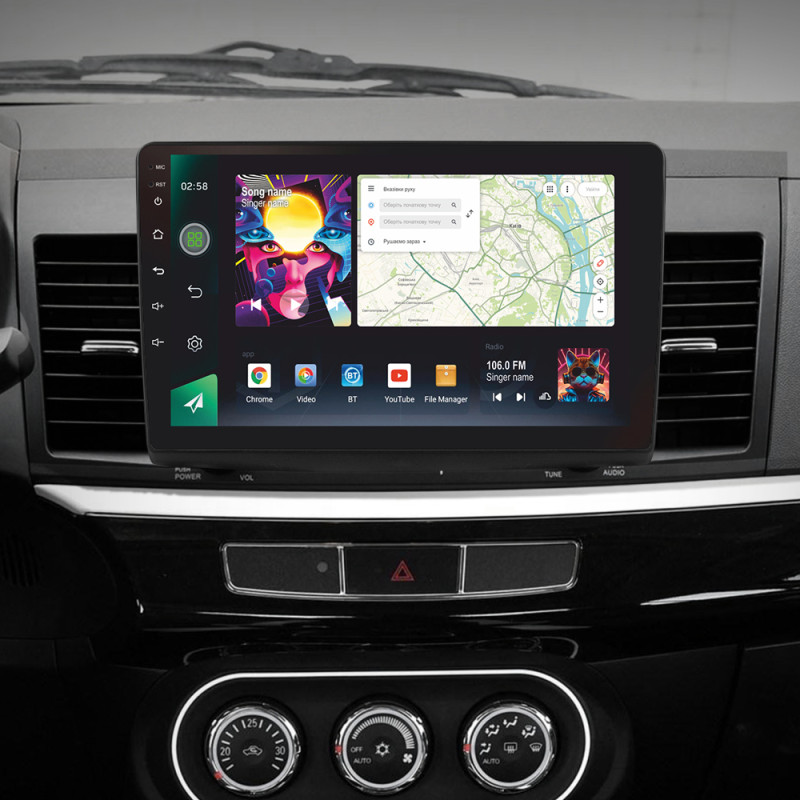Android head unit SIGMA PRO 10464 ANDROID 12 4+64 Gb 4G DSP Mitsubishi Lancer 10 CY 2007-2012 (A) 10"