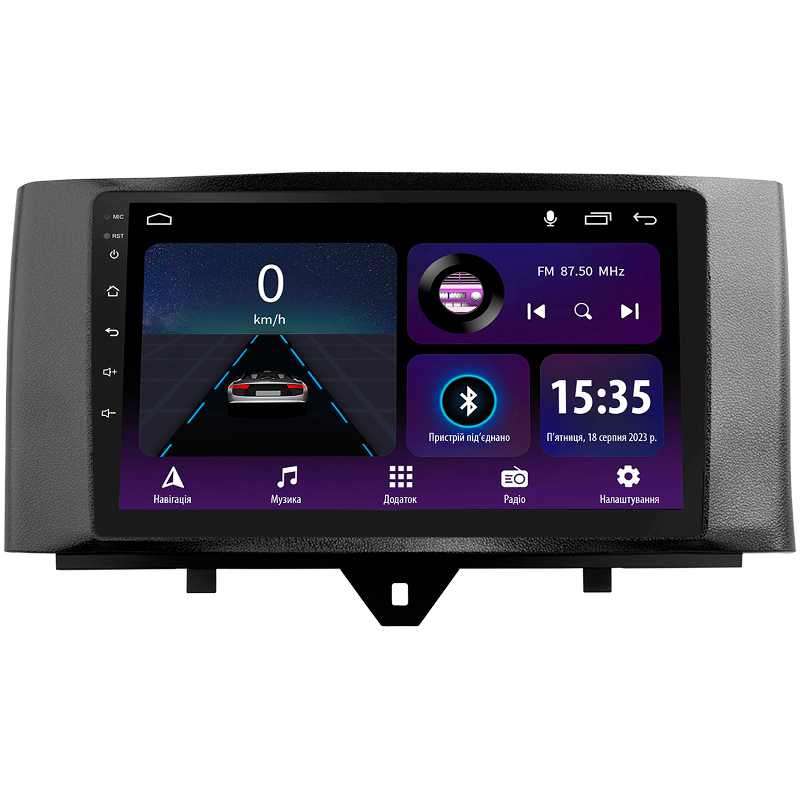 Android head unit SIGMA E9232 ANDROID 10 2+32 Gb Mercedes Benz Smart Fortwo 2 2010-2015 (F1) 9"