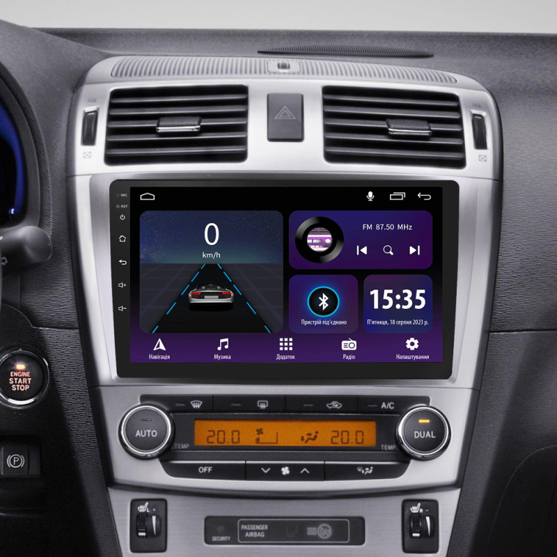 Android head unit SIGMA E9232 ANDROID 10 2+32 Gb Toyota Avensis 3 2008-2015 (F1) 9"