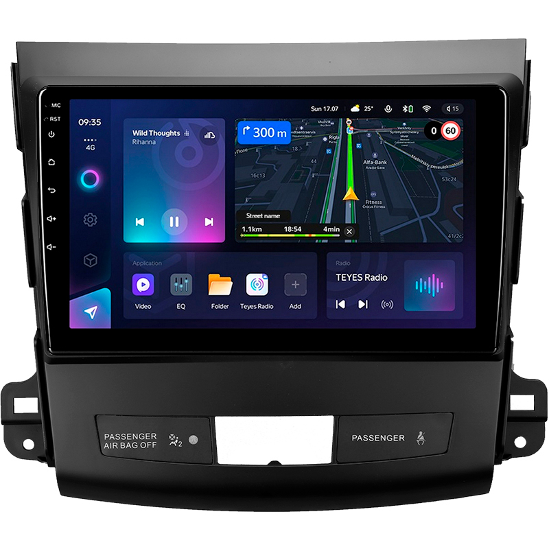 Android head unit Teyes CC3L 4+32 Gb Mitsubishi Outlander 2 CW0W 2005-2013 / Citroen C-Crosser 1 2007-2013 / Peugeot 4007 2007-2012 (B) 9"