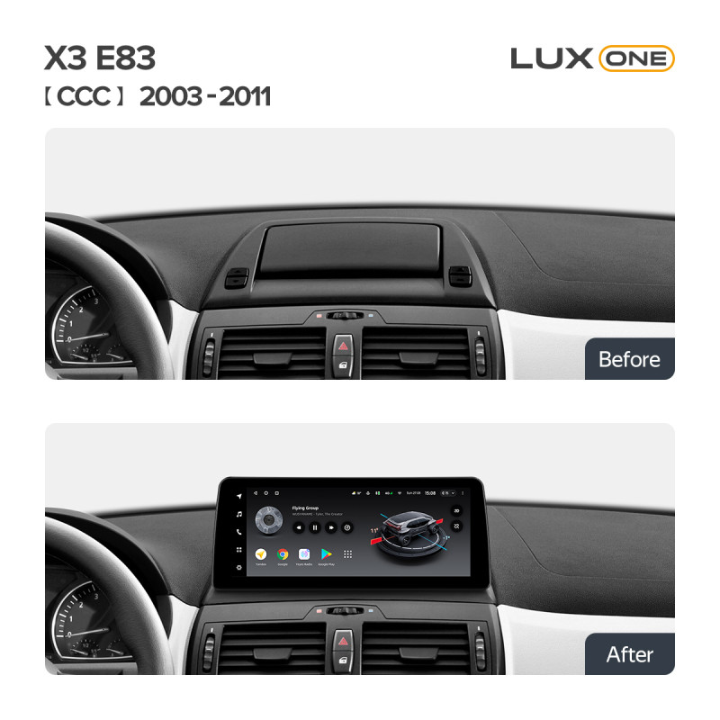 Android head unit Teyes LUX ONE 6+128 Gb BMW X3 E83 CCC (Left hand drive) 2003-2011 12.3"