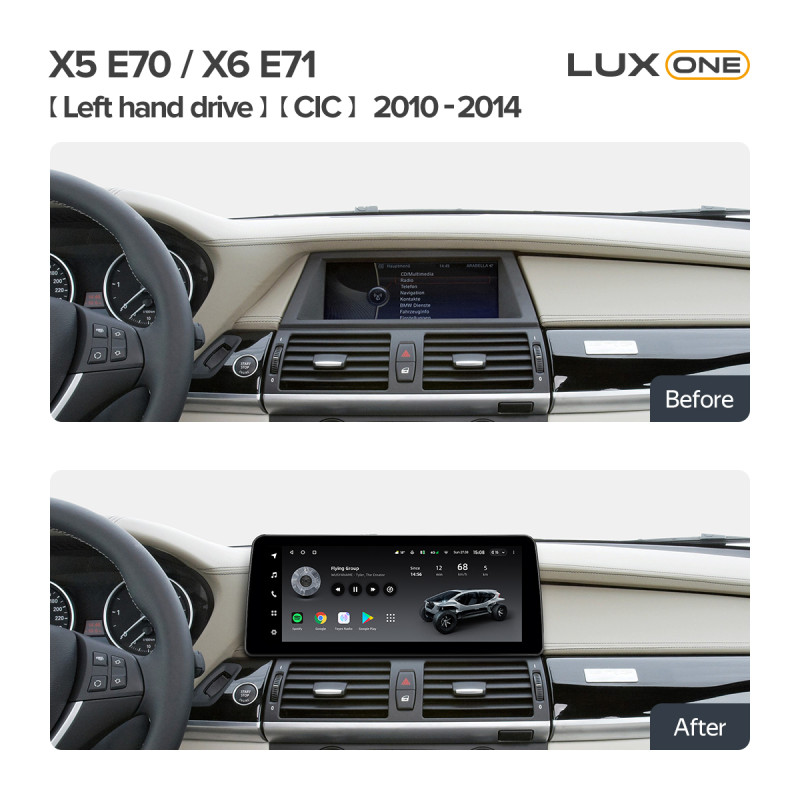 Android head unit Teyes LUX ONE 6+128 Gb BMW X5 E70 / X6 E71 CIC (Left hand drive) 2010-2014 12.3"