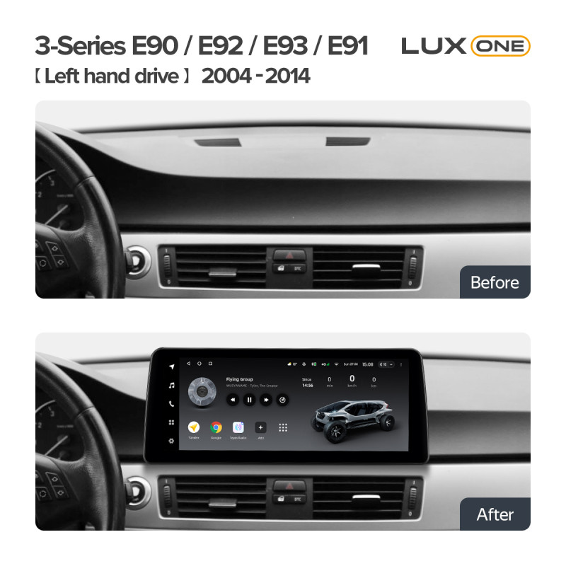 Estéreo de fábrica Teyes LUX ONE 6+128 GB para BMW 3-Series E90 / E92 / E93 / E91 (dirección a la izquierda) CCC (2004-2014) 12.3