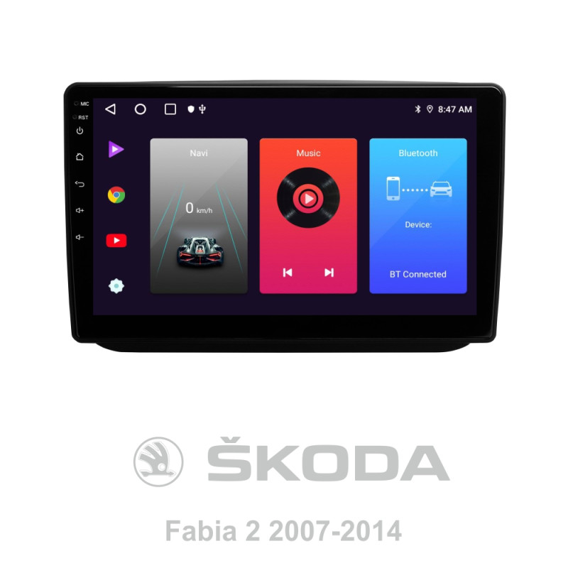 Android head unit SIGMA F10216 ANDROID 10 2+32 Gb Skoda Fabia 2 2007-2014 10"