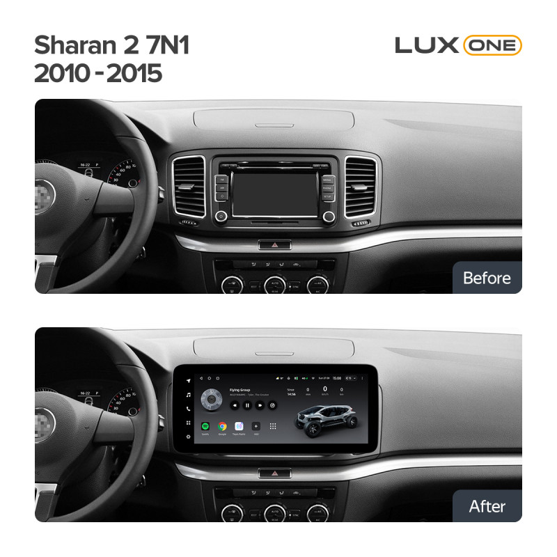 Android head unit Teyes LUX ONE 4+32 Gb Volkswagen Bora Golf 6 Passat Scirocco Sharan Touran For Skoda Octavia Fabia 2 (YJ) 2003-2016 12.3"