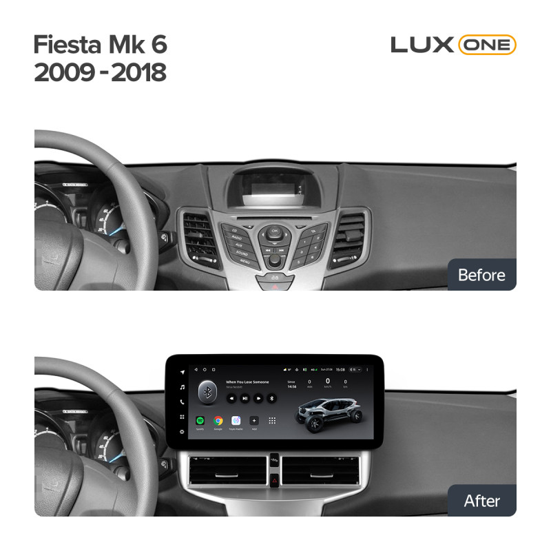 Android head unit Teyes LUX ONE 4+32 Gb Ford Fiesta Mk 6 2009-2018 (A) 12.3" (L2)