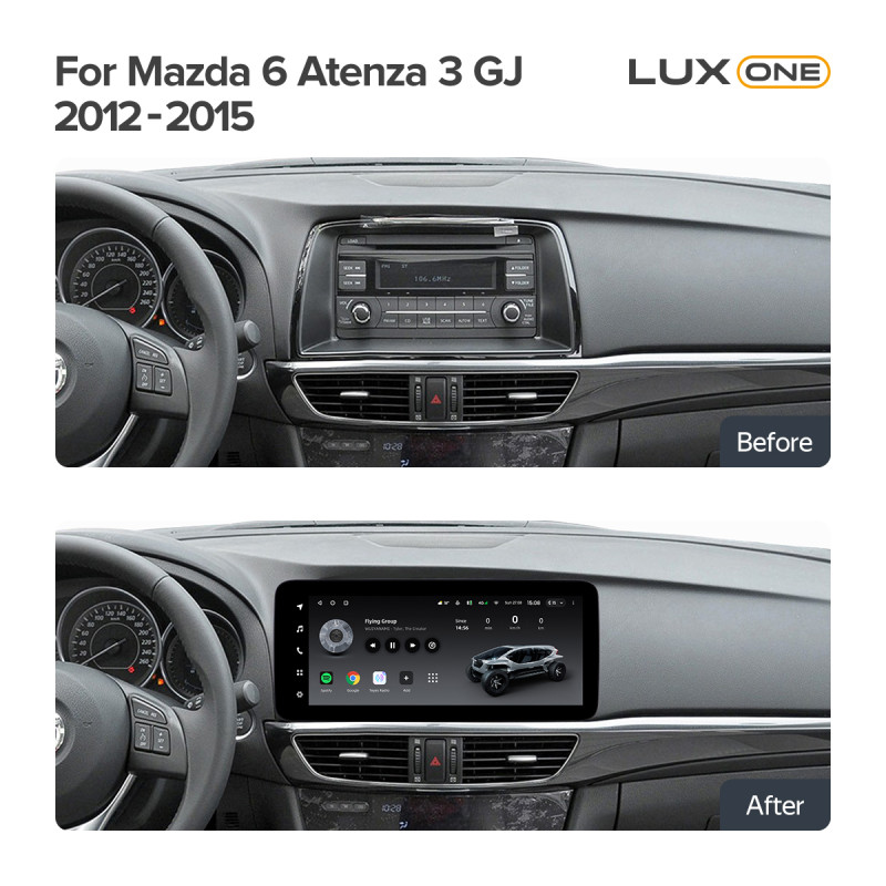 Android head unit Teyes LUX ONE 4+32 Gb Mazda 6 Atenza 3 GJ (YJ) 2012-2015 (B) 12.3"