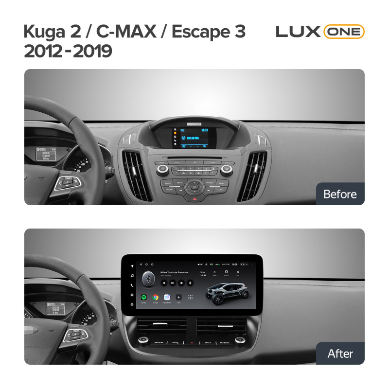 Android head unit Teyes LUX ONE 6+128 Gb Ford Kuga 2 C-MAX Escape 3 2012-2019 12.3" (L2)