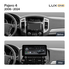 Android head unit Teyes LUX ONE 6+128 Gb with 360° surround view° Mitsubishi Pajero 4 V80 V90 2006-2024 (B) 12.3" (L3)