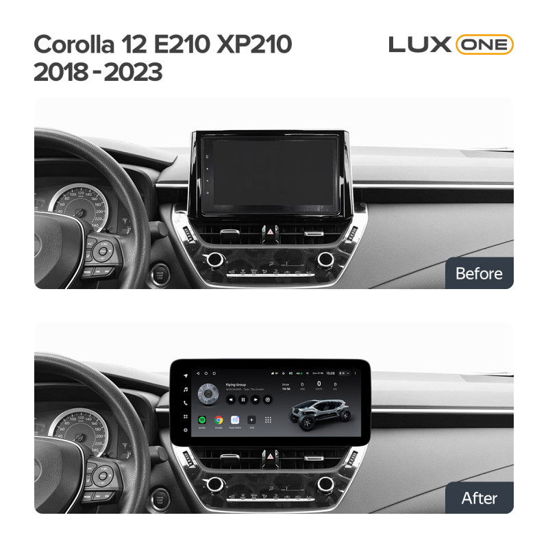 Android head unit Teyes LUX ONE 6+128 Gb with 360° surround view° Toyota Corolla 12 E210 XP210 2018-2023 (A) 12.3"