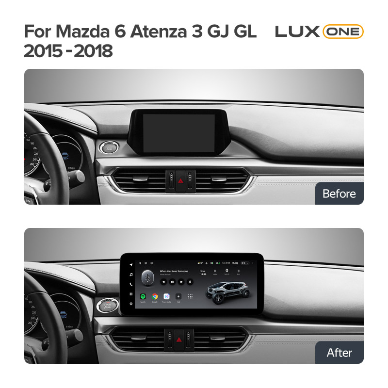 Android head unit Teyes LUX ONE 6+128 Gb with 360° surround view° Mazda 6 Atenza 3 GJ GL 2015-2018 (B) 12.3"