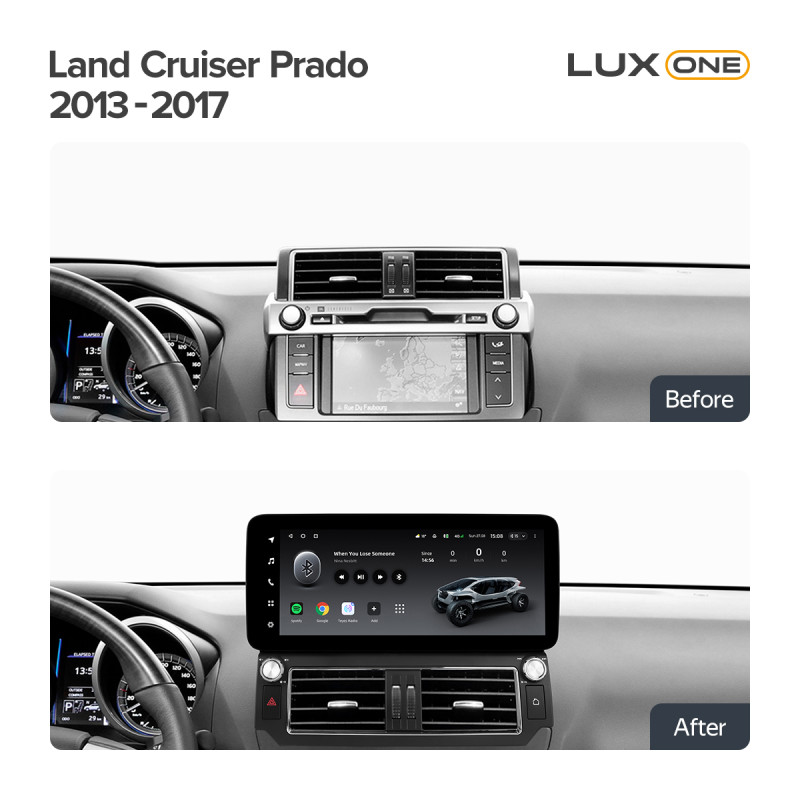 Android head unit Teyes LUX ONE 6+128 Gb with 360° surround view° Toyota Land Cruiser Prado 150 (F2) 2013-2017 12.3" (L2)