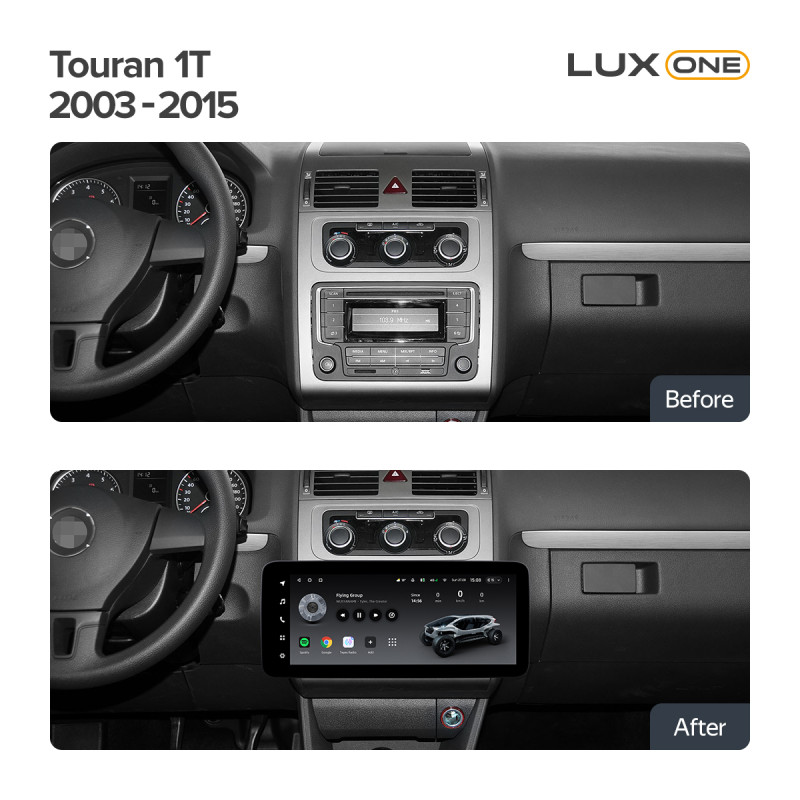 Android head unit Teyes LUX ONE 6+128 Gb with 360° surround view° Volkswagen Bora Golf 6 Passat Scirocco Sharan Touran For Skoda Octavia Fabia 2 (Y 12.3"