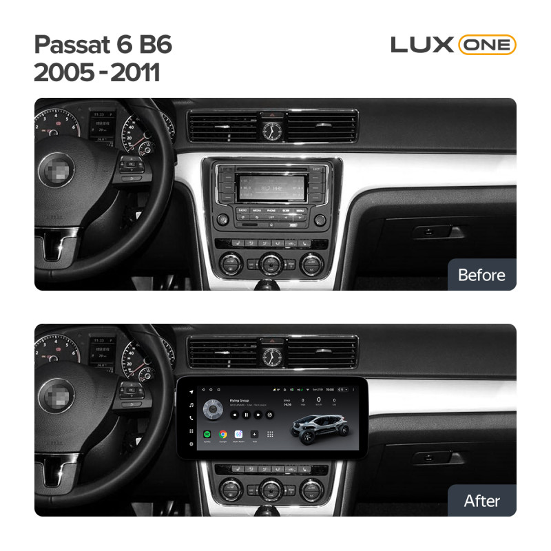 Android head unit Teyes LUX ONE 6+128 Gb with 360° surround view° Volkswagen Bora Golf 6 Passat Scirocco Sharan Touran For Skoda Octavia Fabia 2 (Y 12.3"