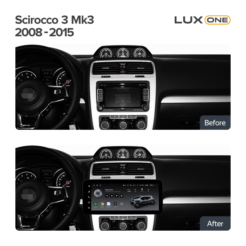Android head unit Teyes LUX ONE 6+128 Gb with 360° surround view° Volkswagen Bora Golf 6 Passat Scirocco Sharan Touran For Skoda Octavia Fabia 2 (Y 12.3"