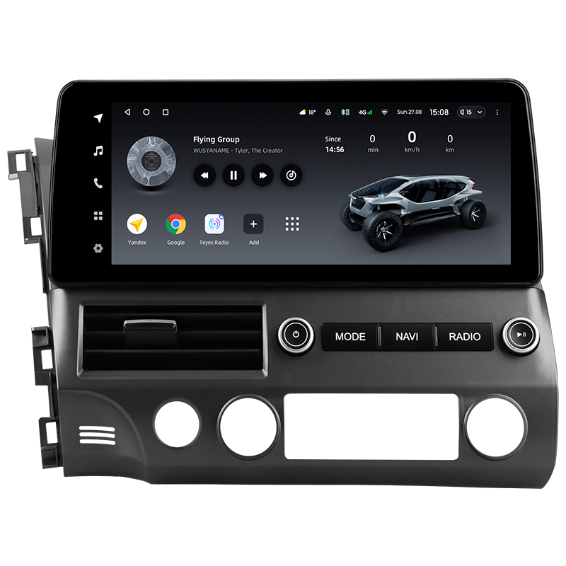Magallanes Teyes LUX ONE 6+128 GB con vista panorámica 360° para Honda Civic 8 FK FN FD (2005-2012), 12.3