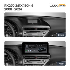 Android head unit Teyes LUX ONE 6+128 Gb with 360° surround view° Lexus RX270 3 RX450h 3 AL10 2008-2015 RX450h 4 AL20 (B1) 2015-2024 12.3" (L3)