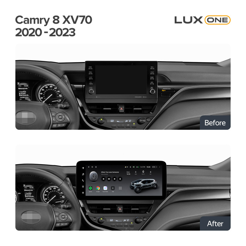 Android head unit Teyes LUX ONE 6+128 Gb with 360° surround view° Toyota Camry 8 XV70 2020-2023 12.3"