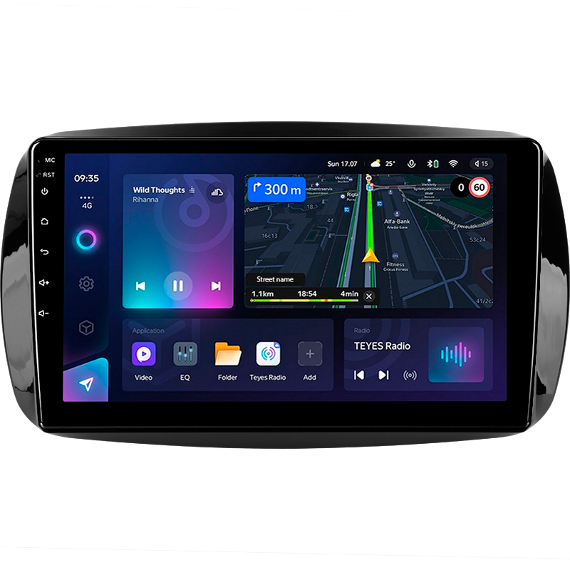 Štátní magnetofon Teyes CC3L 4+64 GB pro Mercedes-Benz Smart Fortwo 3 (C453, A453, W453) 2014–2020, 9