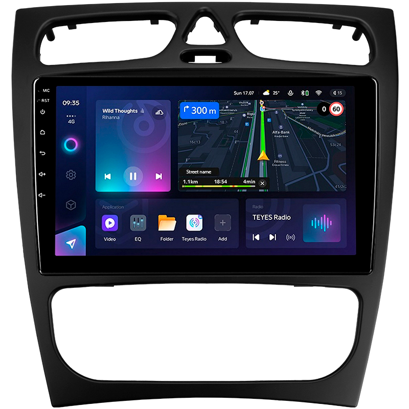 Android head unit Teyes CC3L 4+64 Gb Mercedes Benz C Class S203 CL203 W203 (F1) 2000-2004 9" (L1)